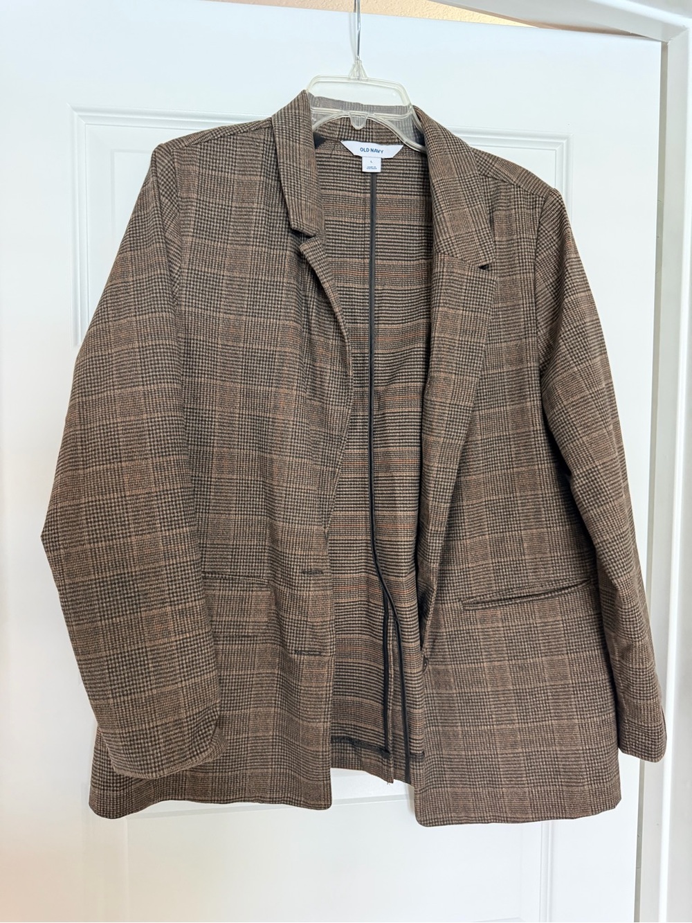 Old Navy Brown Glen Plaid Blazer with Subtle Check